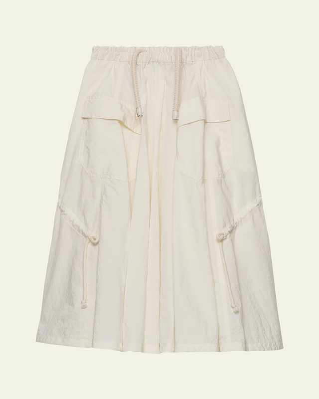 Full Cargo Drawstring Midi Skirt